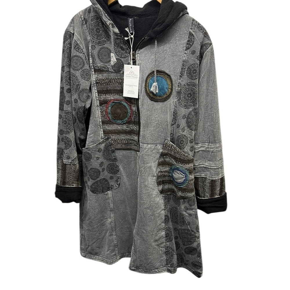 L/XL. Sacred Threads Multicolor Patchwork Jacket.… - image 1